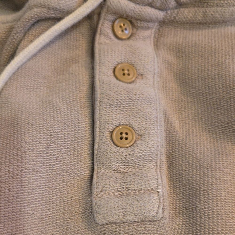 Light Beige Hooded Sweatshirt with Drawstrings and Relaxed Fit - Picture 3 of 6